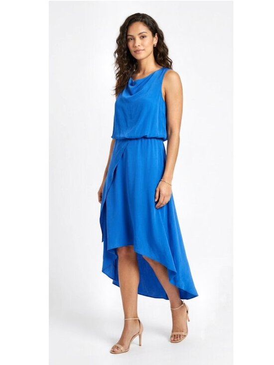 Kobi Halperin Dresses & Skirts - Kobi Halperin 100% Silk Asymmetrical High-Low Cocktail Dress Blue Womens Size 6
